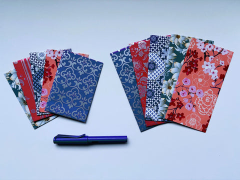 Arabesque and floral money envelopes in jumbo and wide sizes--set of 5 for CNY, Eid and Christmas