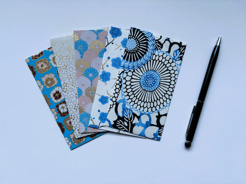Premium origami money envelopes in light blue shades--set of 5 for Eid, Christmas, weddings and birthdays