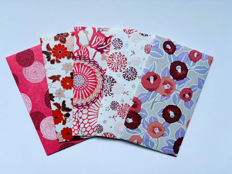 Premium origami money envelopes in light red and white shades--set of 5 for CNY, Eid, Christmas, weddings and birthdays