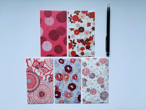 Premium origami money envelopes in light red and white shades--set of 5 for CNY, Eid, Christmas, weddings and birthdays