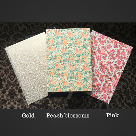 Handmade journals with beautiful Italian floral hardcovers in various colours