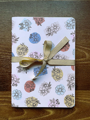 Colourful floral and diamonds large notebooks set of 2 for Christmas, children's birthdays