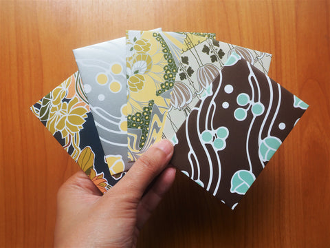 Glossy buds and blooms money envelopes set of 5 in jumbo or horizontal sizes--Christmas gifts, weddings, birthdays
