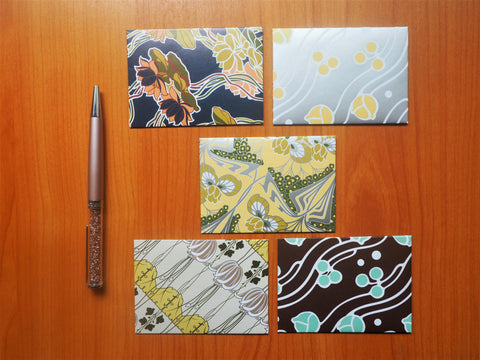 Glossy buds and blooms money envelopes set of 5 in jumbo or horizontal sizes--Christmas gifts, weddings, birthdays