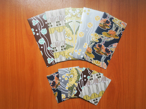 Glossy buds and blooms money envelopes set of 5 in jumbo or horizontal sizes--Christmas gifts, weddings, birthdays