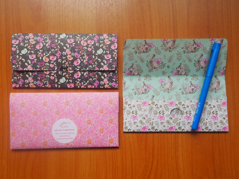 Pink botanicals long money envelopes--set of 3 for Christmas, CNY, Eid, weddings and birthdays