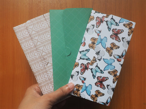 Rustic butterflies and chevron design long money envelopes--set of 3 for Christmas, birthdays, grandparents, elderly