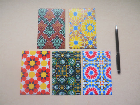 Intricate arabesque money envelopes and giftcard holders--set of 5 in wide design for Eid, Lunar New Year, Christmas, weddings
