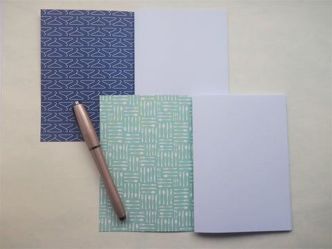 Pink and blue abstract floral tiles notebooks set of 2--for Mother's Day, Christmas, birthdays