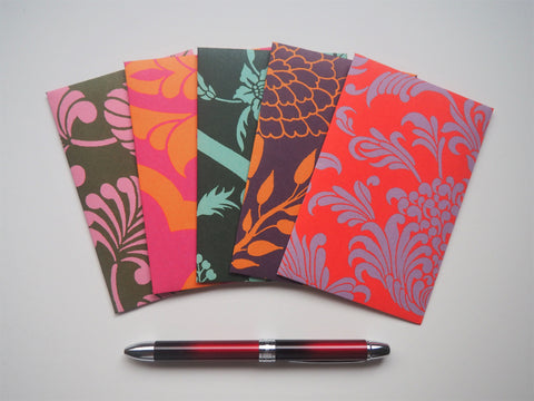 Bold flourishes money envelopes for Eid, Christmas, CNY and boho weddings--set of 5 in wide design