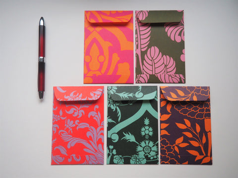 Bold flourishes money envelopes for Eid, Christmas, CNY and boho weddings--set of 5 in wide design