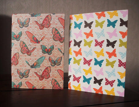 Pretty butterflies notebook set of 2 with double-sided covers