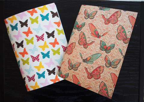 Pretty butterflies notebook set of 2 with double-sided covers