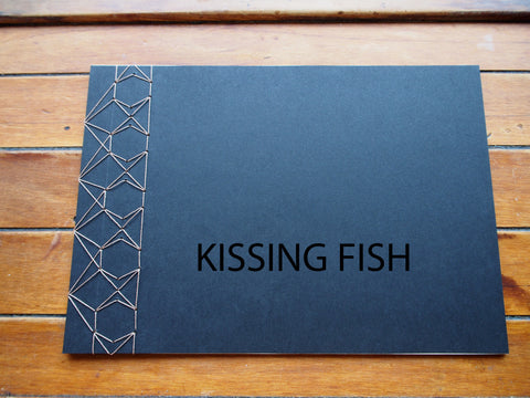 Japanese stab binding notebooks with unique hand-bound decorative designs: Stars, Marionette, Kissing fish, Maple leaves