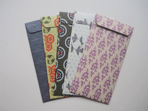 Elegant traditional Asian motifs money envelopes-set of 5 for Christmas in jumbo size