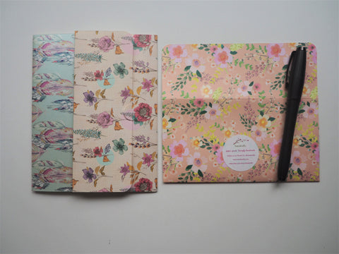 Flowers and feathers handmade money envelopes--set of 3 for Christmas