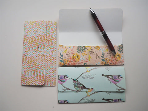 Flowers and birds handmade money envelopes--set of 3 for Christmas