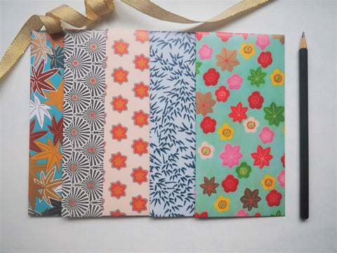 Asian botanical designs money envelopes--set of 5 in jumbo and horizontal size
