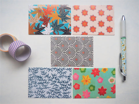 Asian botanical designs money envelopes--set of 5 in jumbo and horizontal size