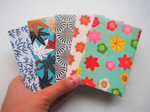 Asian botanical designs money envelopes--set of 5 in jumbo and horizontal size