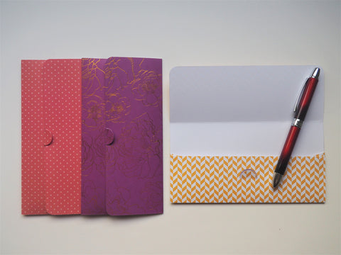 Golden flowers, polka dots and zigzag long money envelopes--set of 3 for CNY, Christmas and birthdays