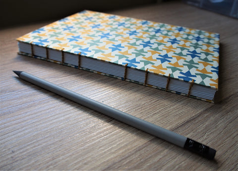 children's handbound travel journal exposed coptic stitch