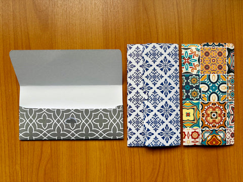 Traditional intricate mosaic tiles long money envelopes--set of 3 for Eid, Christmas gifts and weddings