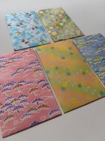 Colourful kids' flora and fauna money envelopes for kids in tall size--set of 5 for Eid, Christmas, Chinese New Year and birthdays