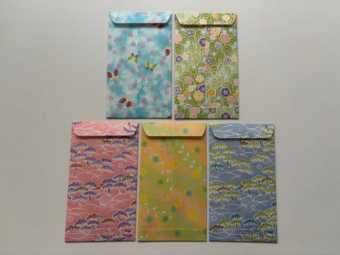 Colourful kids' flora and fauna money envelopes for kids in tall size--set of 5 for Eid, Christmas, Chinese New Year and birthdays