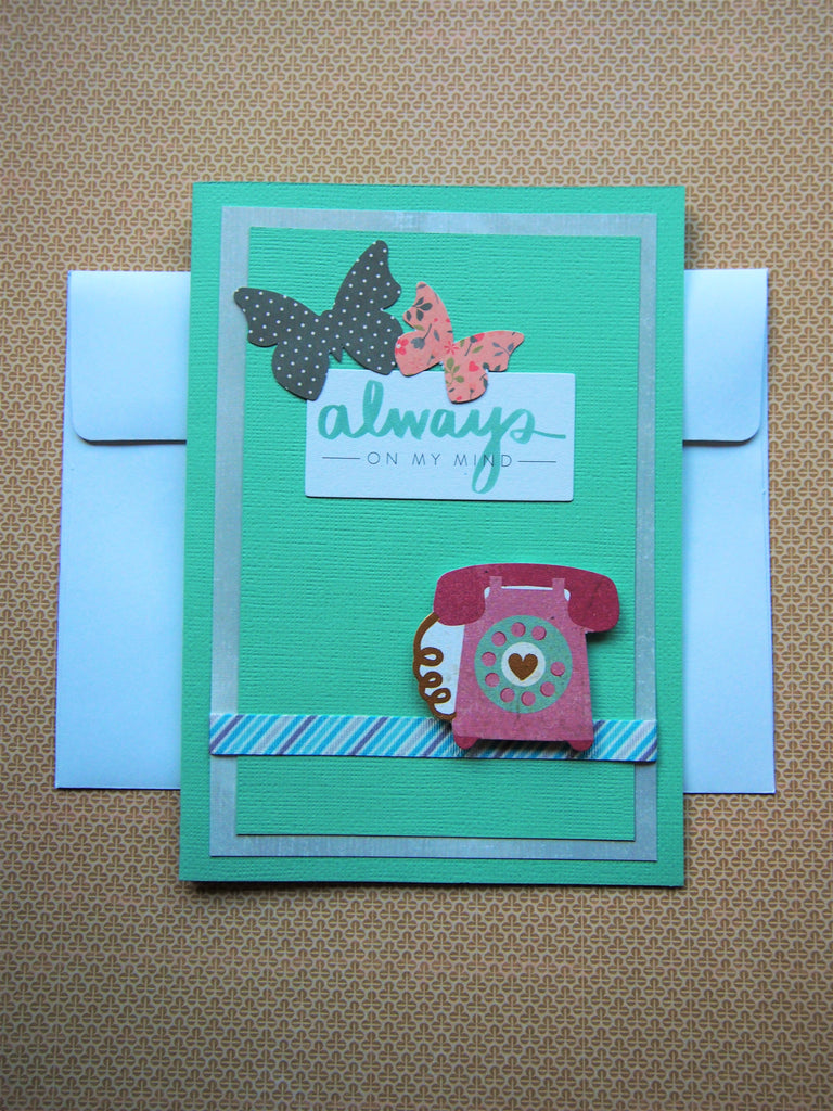 Always on my mind turquoise vintage telephone card
