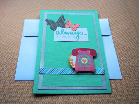 Always on my mind turquoise vintage telephone card