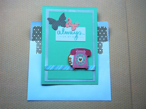 Always on my mind turquoise vintage telephone card