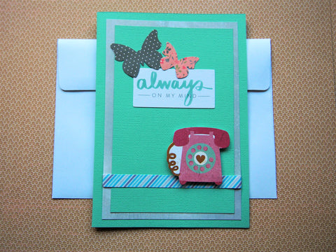 Always on my mind turquoise vintage telephone card