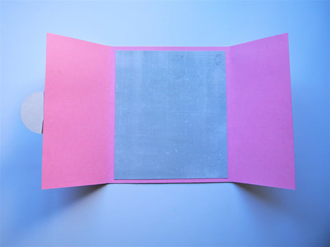 Get Well Soon gatefold card in pink, white and orange with floral decorations