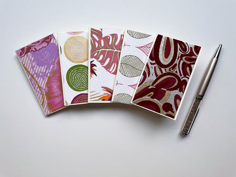 Pink nature designs mini notecard set of 5--gifts for co-workers and acquaintances