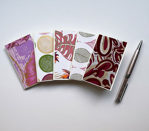 Pink nature designs mini notecard set of 5--gifts for co-workers and acquaintances