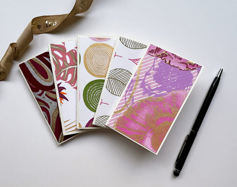 Pink nature designs mini notecard set of 5--gifts for co-workers and acquaintances