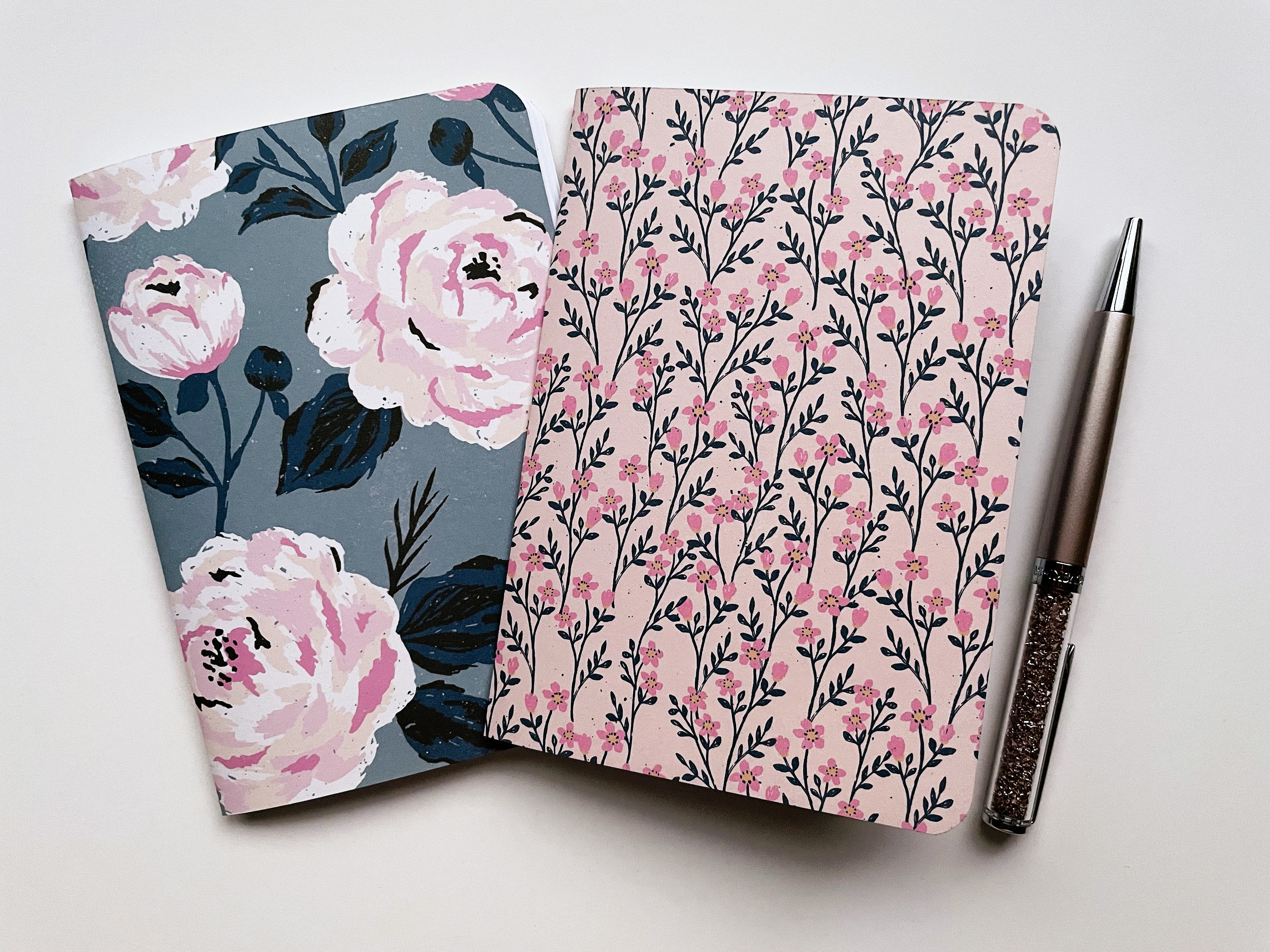 29 Cute floral pattern. Pink flowers. Notebook by Ann&Pen