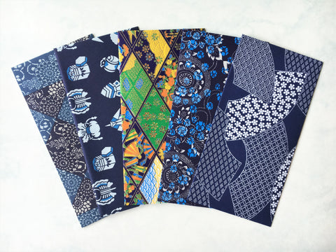 Jumbo premium origami money envelopes in blue and indigo--set of 5 for Lunar New Year, Eid, Christmas and weddings