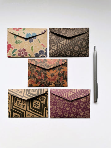 Elegant batik money envelopes on kraft paper for Eid in jumbo, wide and horizontal sizes