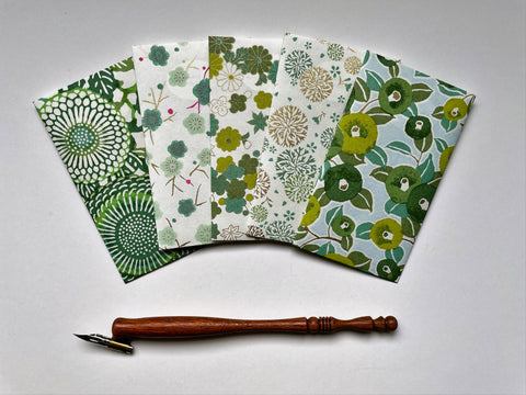 Premium origami money envelopes in light pastel green shades--set of 5 for Eid, Christmas, weddings and birthdays