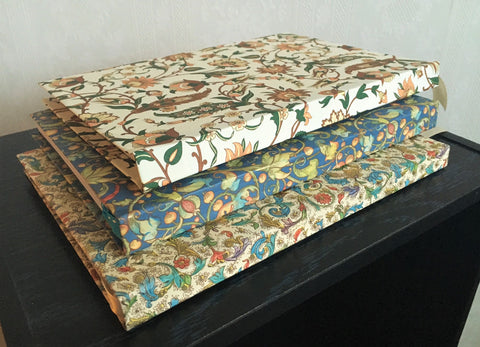 Handmade journals with beautiful Italian floral hardcovers in various colours