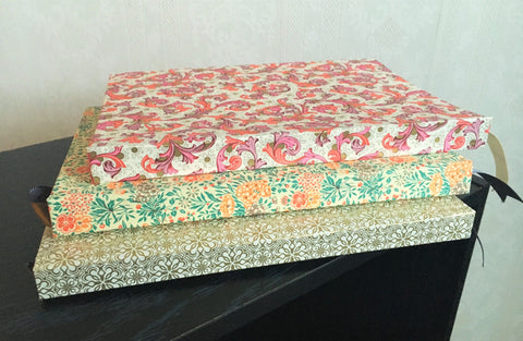 Handmade journals with beautiful Italian floral hardcovers in various colours
