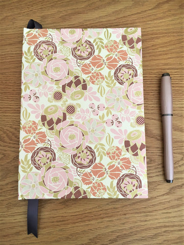 Handmade journals with beautiful Italian floral hardcovers in various colours