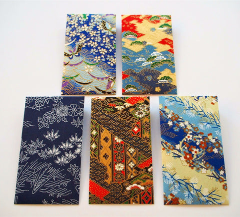 Premium origami money envelopes in blue and indigo, voucher holders, gift card holders