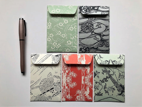 Japanese nature motifs money envelopes for Lunar New Year, Christmas, Eid, weddings, birthdays in wide design, for men and women