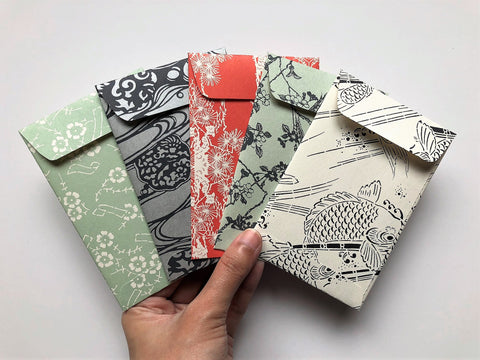 Japanese nature motifs money envelopes for Lunar New Year, Christmas, Eid, weddings, birthdays in wide design, for men and women