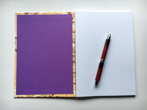 Handmade journals with beautiful exposed coptic stitch binding and blank inner pages