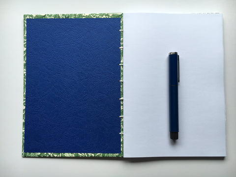 Handmade journals with beautiful exposed coptic stitch binding and blank inner pages