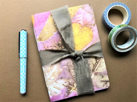 hanakrafts x melo.handmades Mother's Day collection: pink and white hand-dyed notebooks set of 2